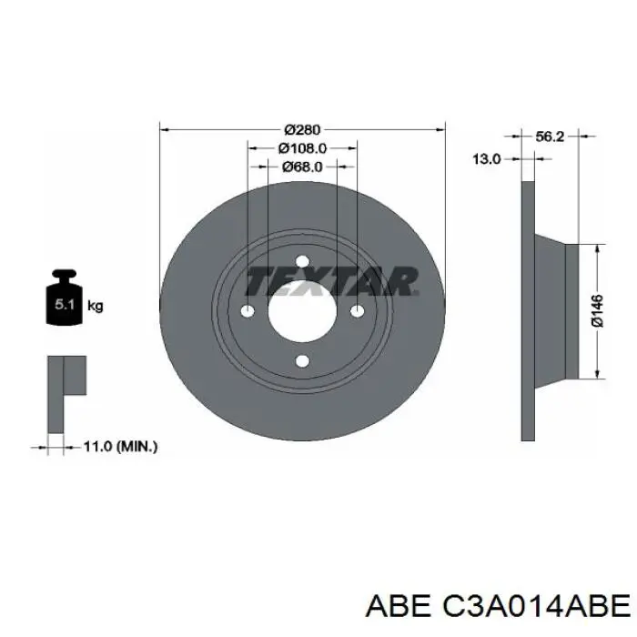 Гальмівні диски передні C3A014ABE ABE