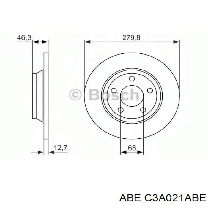 Диск гальмівний передній ABE C3A021ABE