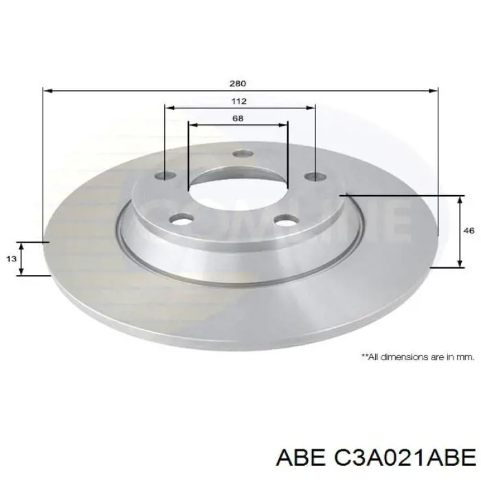 Гальмівні диски передні C3A021ABE ABE