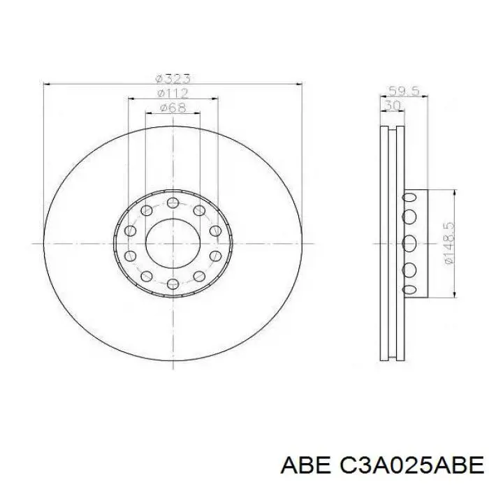 Гальмівні диски передні C3A025ABE ABE