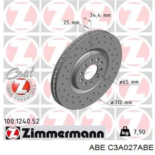 Гальмівні диски передні C3A027ABE ABE