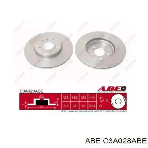 C3A028ABE ABE диск гальмівний передній