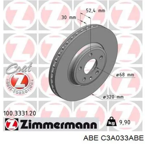 Гальмівні диски передні C3A033ABE ABE