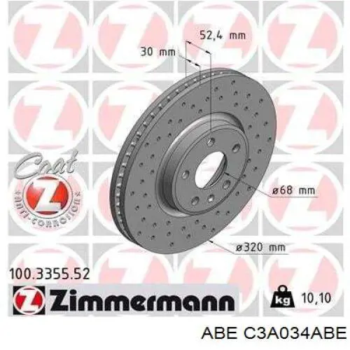 Гальмівні диски передні C3A034ABE ABE