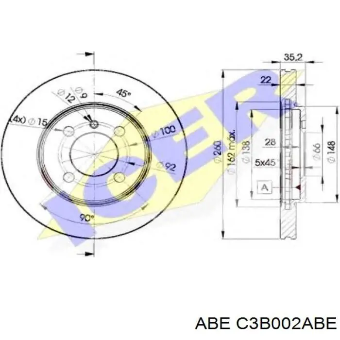 Купити C3B002ABE ABE Ротор гальмівний