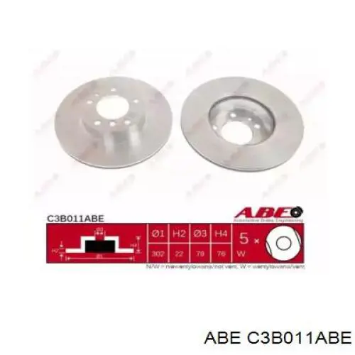 Диск гальмівний передній C3B011ABE ABE