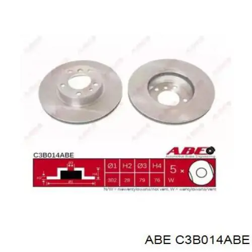 C3B014ABE ABE диск гальмівний передній