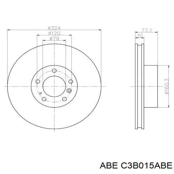 Диск гальмівний передній ABE C3B015ABE