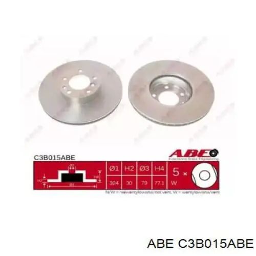 C3B015ABE ABE диск гальмівний передній