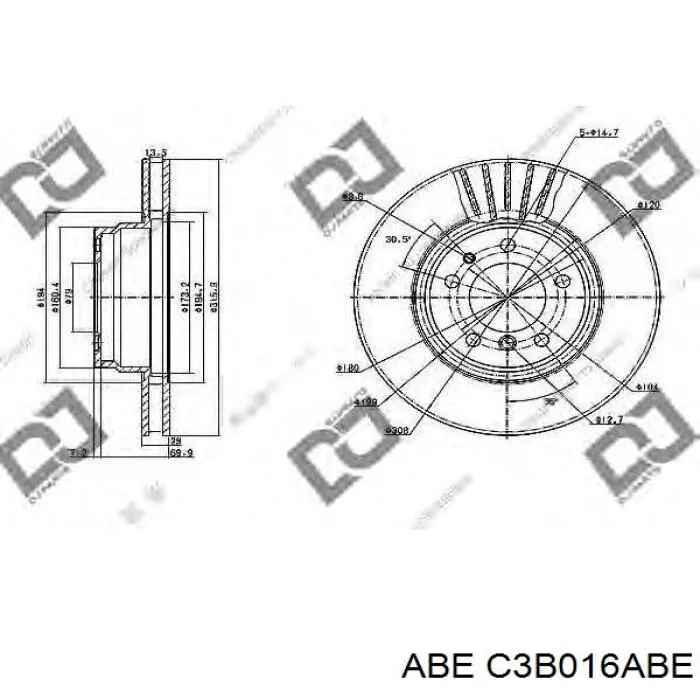 Гальмівні диски передні C3B016ABE ABE
