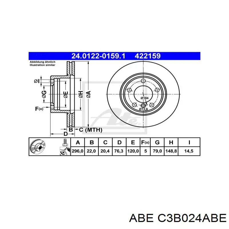 Гальмівні диски передні C3B024ABE ABE