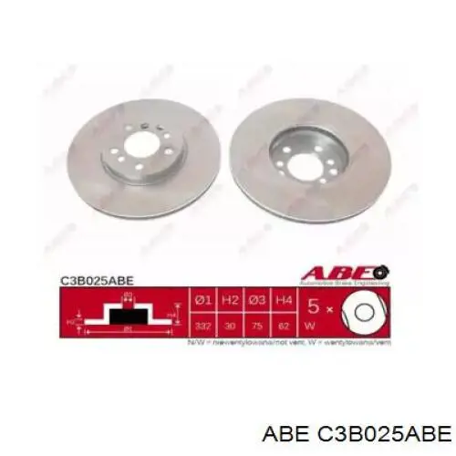 Диск гальмівний передній C3B025ABE ABE