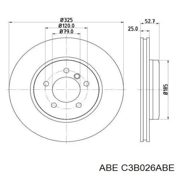 C3B026ABE ABE Гальмо дискове переднє