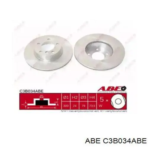 C3B034ABE ABE диск гальмівний передній
