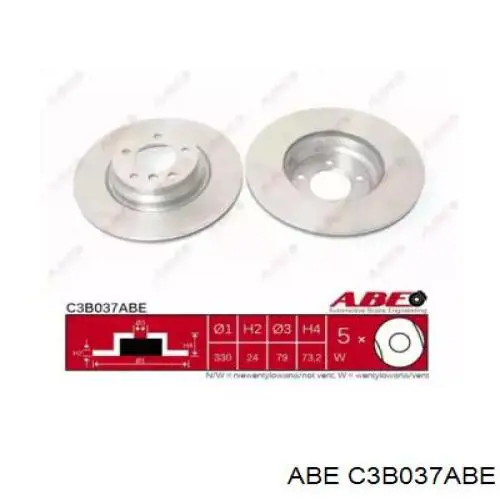 C3B037ABE ABE диск гальмівний передній