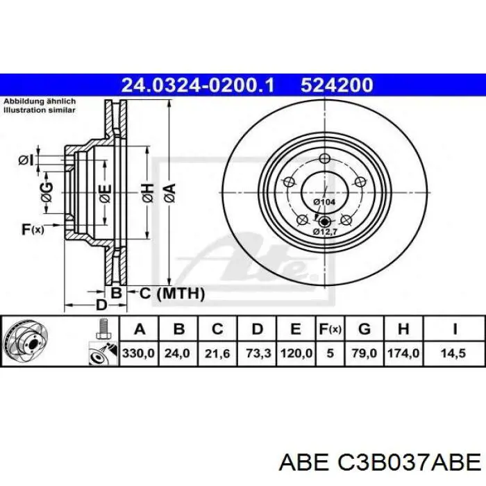 Купити C3B037ABE ABE Ротор гальмівний