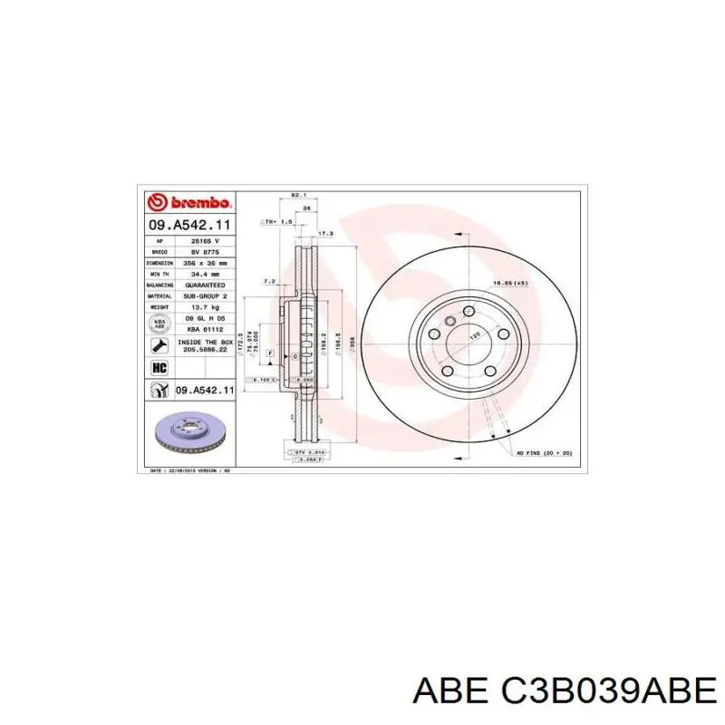 Гальмівні диски передні C3B039ABE ABE