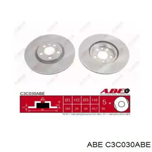 C3C030ABE ABE Гальмо дискове переднє