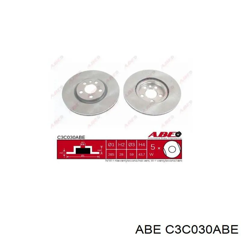 Гальмівні диски передні C3C030ABE ABE