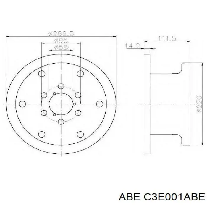 Диск переднього гальма ABE C3E001ABE ціна, від 54.19 USD