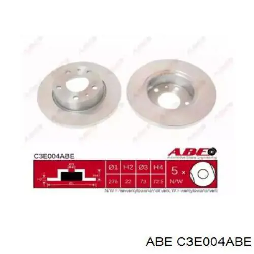 C3E004ABE ABE диск гальмівний передній
