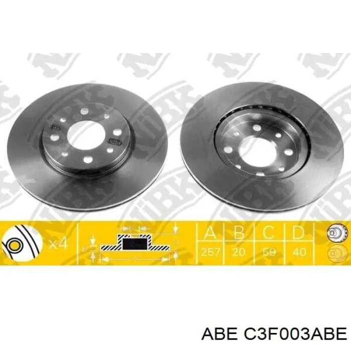 C3F003ABE ABE Гальмо дискове переднє