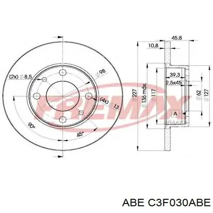 C3F030ABE ABE Гальмо дискове переднє