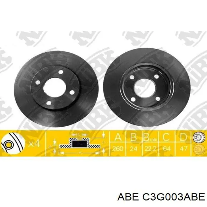 Гальмівні диски передні C3G003ABE ABE