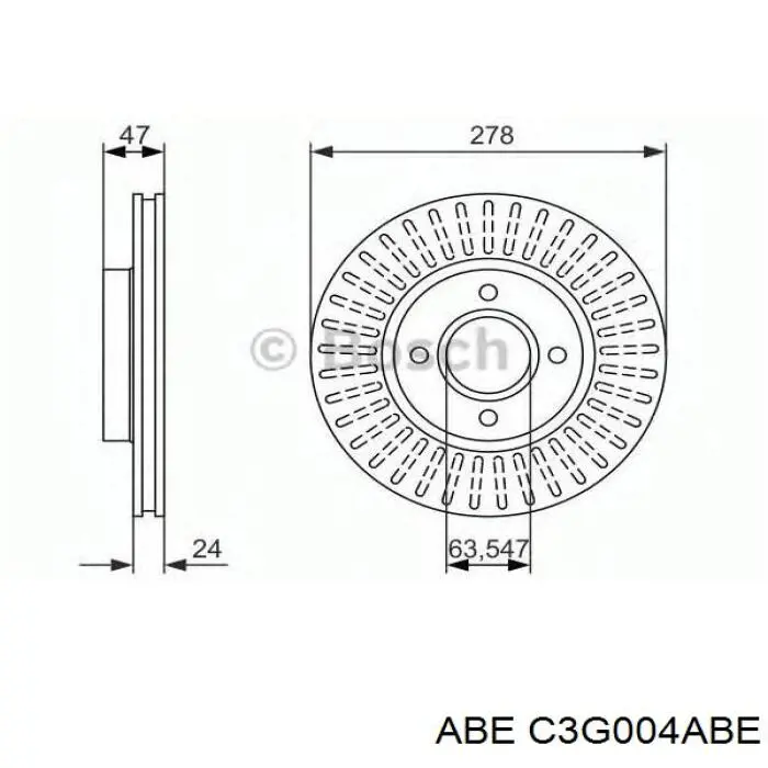 Диск гальмівний передній ABE C3G004ABE