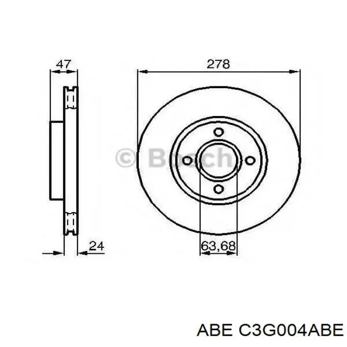 C3G004ABE ABE Гальмо дискове переднє