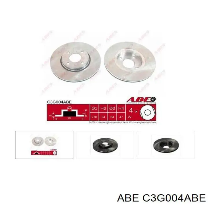 Гальмівні диски передні C3G004ABE ABE