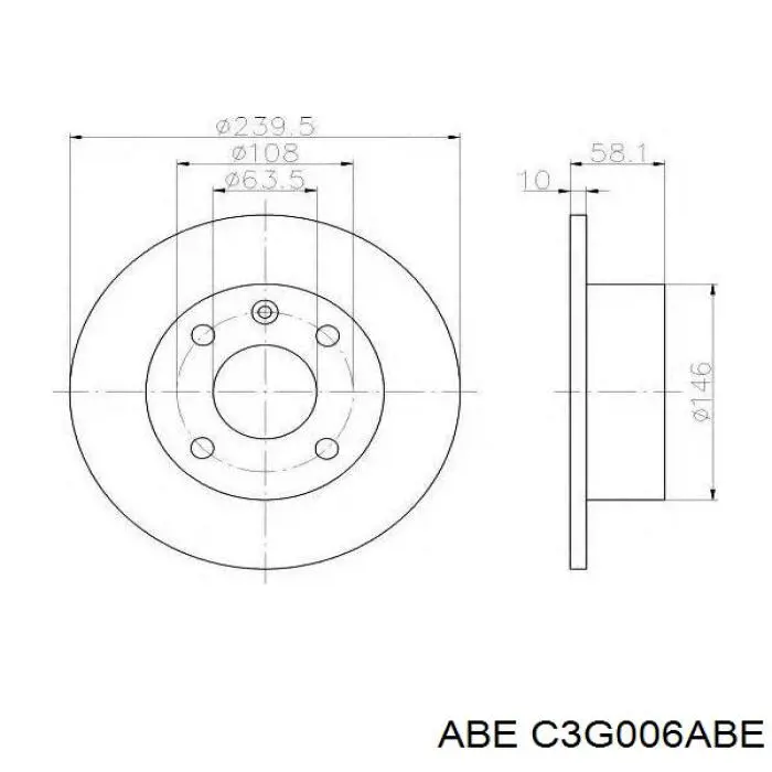 Диск гальмівний передній C3G006ABE ABE