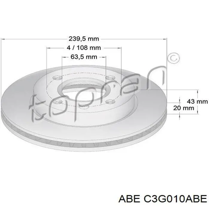 Диск переднього гальма ABE C3G010ABE ціна, від 18.53 USD