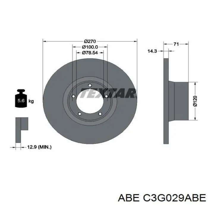 C3G029ABE ABE диск гальмівний передній