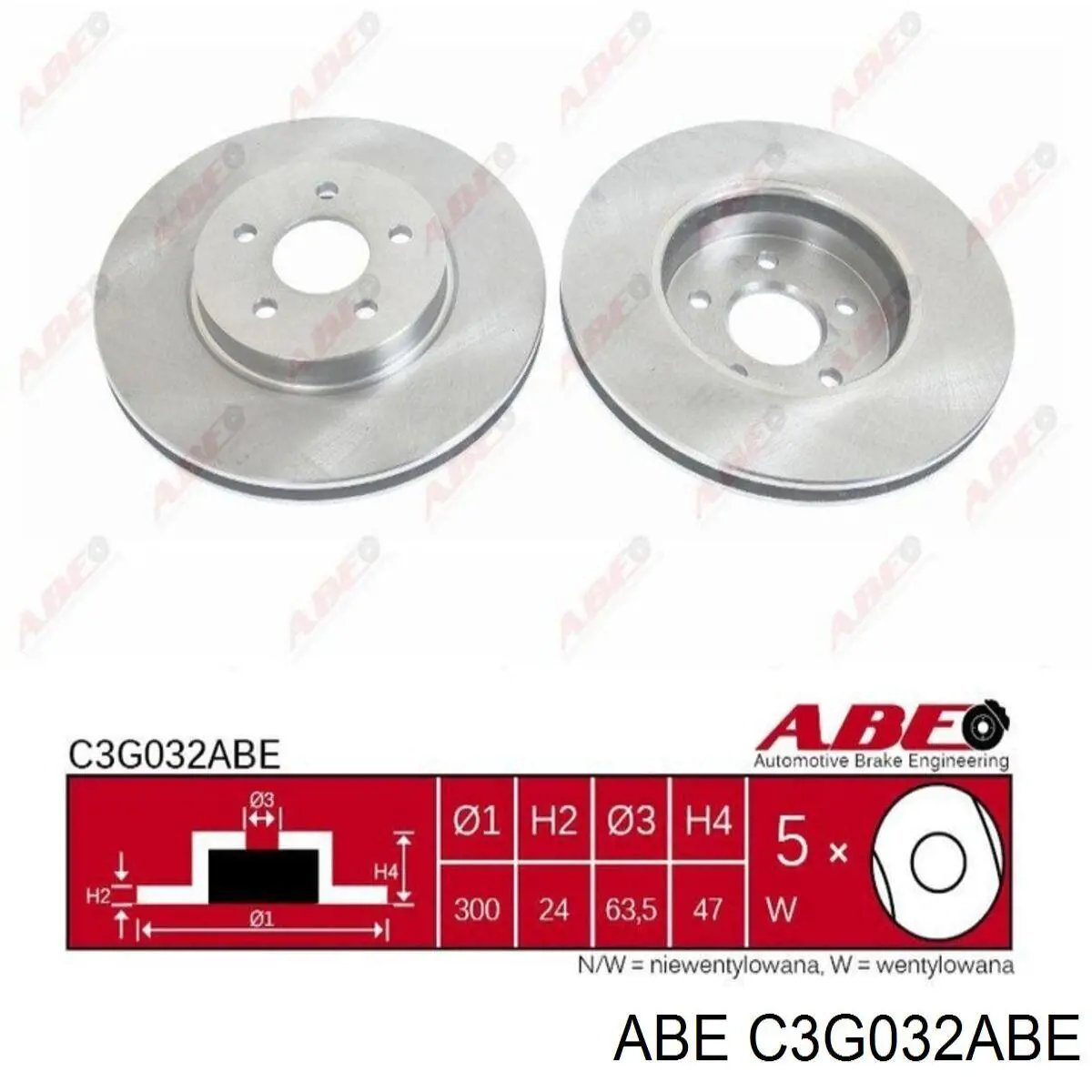 C3G032ABE ABE диск гальмівний передній