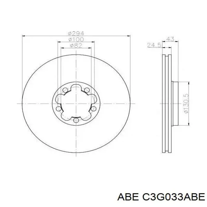 Диск переднього гальма ABE C3G033ABE ціна, від 33.92 USD