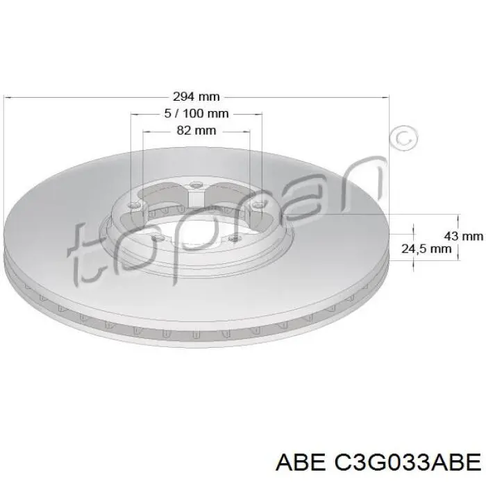 Диск гальмівний передній C3G033ABE ABE