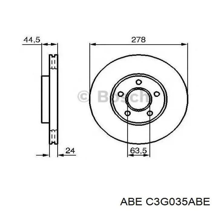 Диск переднього гальма ABE C3G035ABE ціна, від 35.05 USD