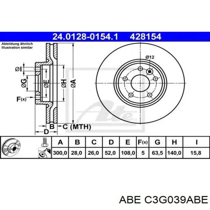 Гальмівні диски передні C3G039ABE ABE