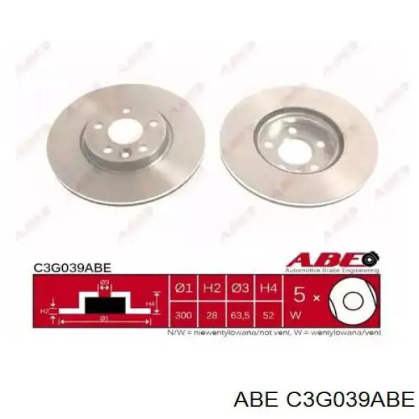 Диск переднього гальма ABE C3G039ABE ціна, від 44.13 USD