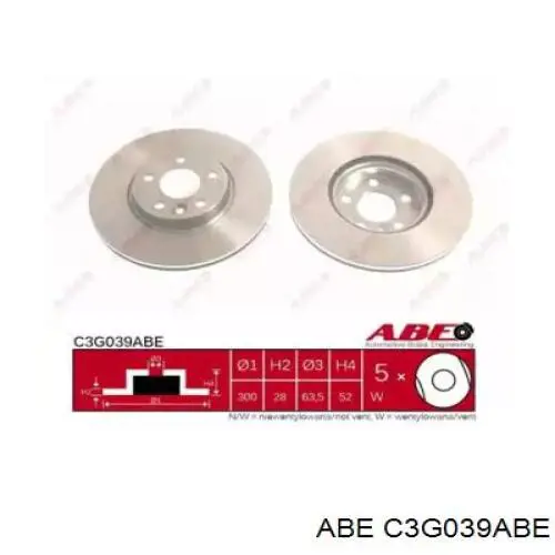 Гальмівні диски передні C3G039ABE ABE
