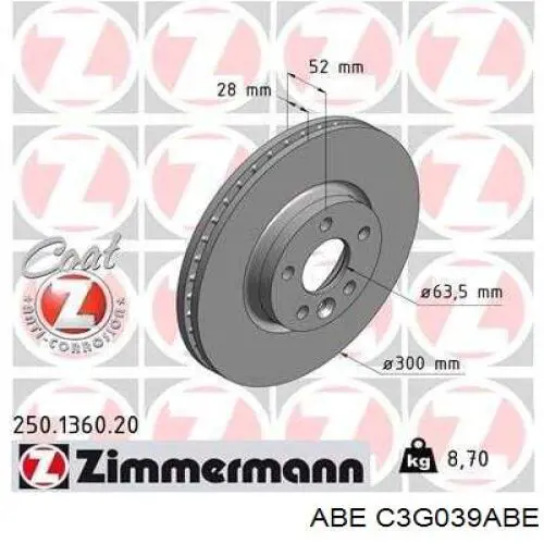 Купити C3G039ABE ABE Ротор гальмівний