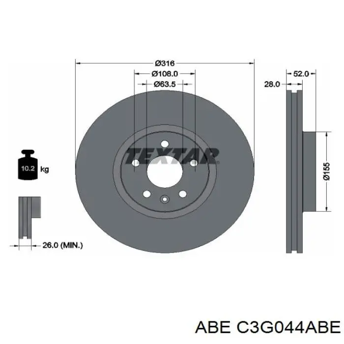 Купити C3G044ABE ABE Ротор гальмівний