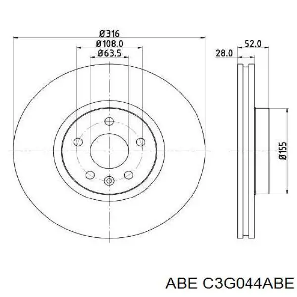 Гальмівні диски передні C3G044ABE ABE