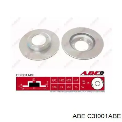 Диск гальмівний передній ABE C3I001ABE