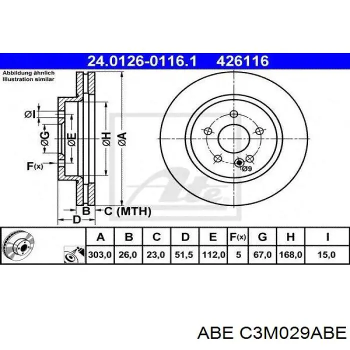 Гальмівні диски передні C3M029ABE ABE