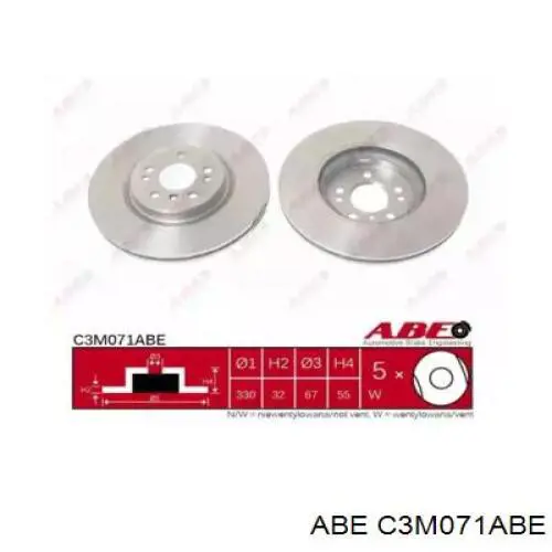Диск гальмівний передній ABE C3M071ABE