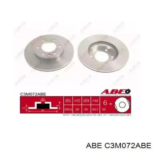 Диск переднього гальма ABE C3M072ABE ціна, від 40.65 USD