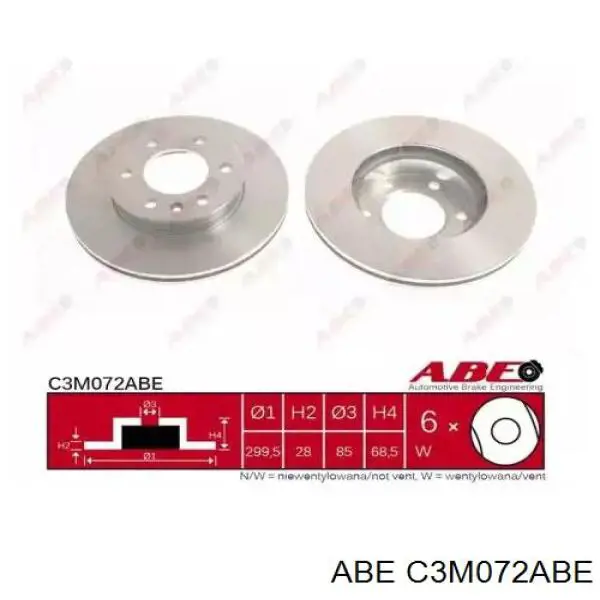 C3M072ABE ABE диск гальмівний передній