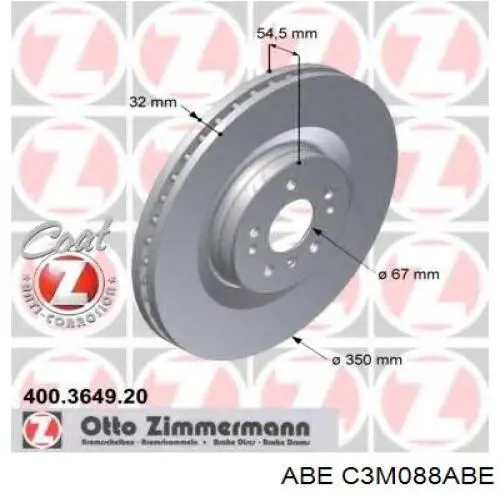 Диск переднього гальма ABE C3M088ABE ціна, від 69.08 USD